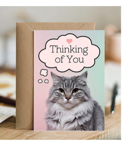 Thinking of You with Cat with a Thought Bubble