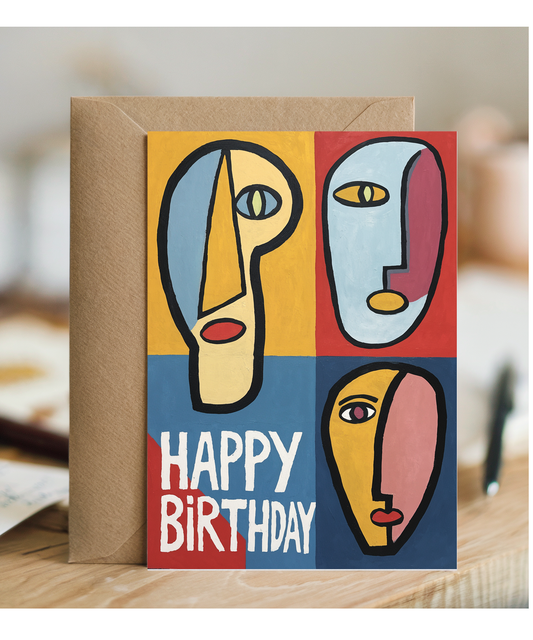 Abstract Faces and Bold Colors