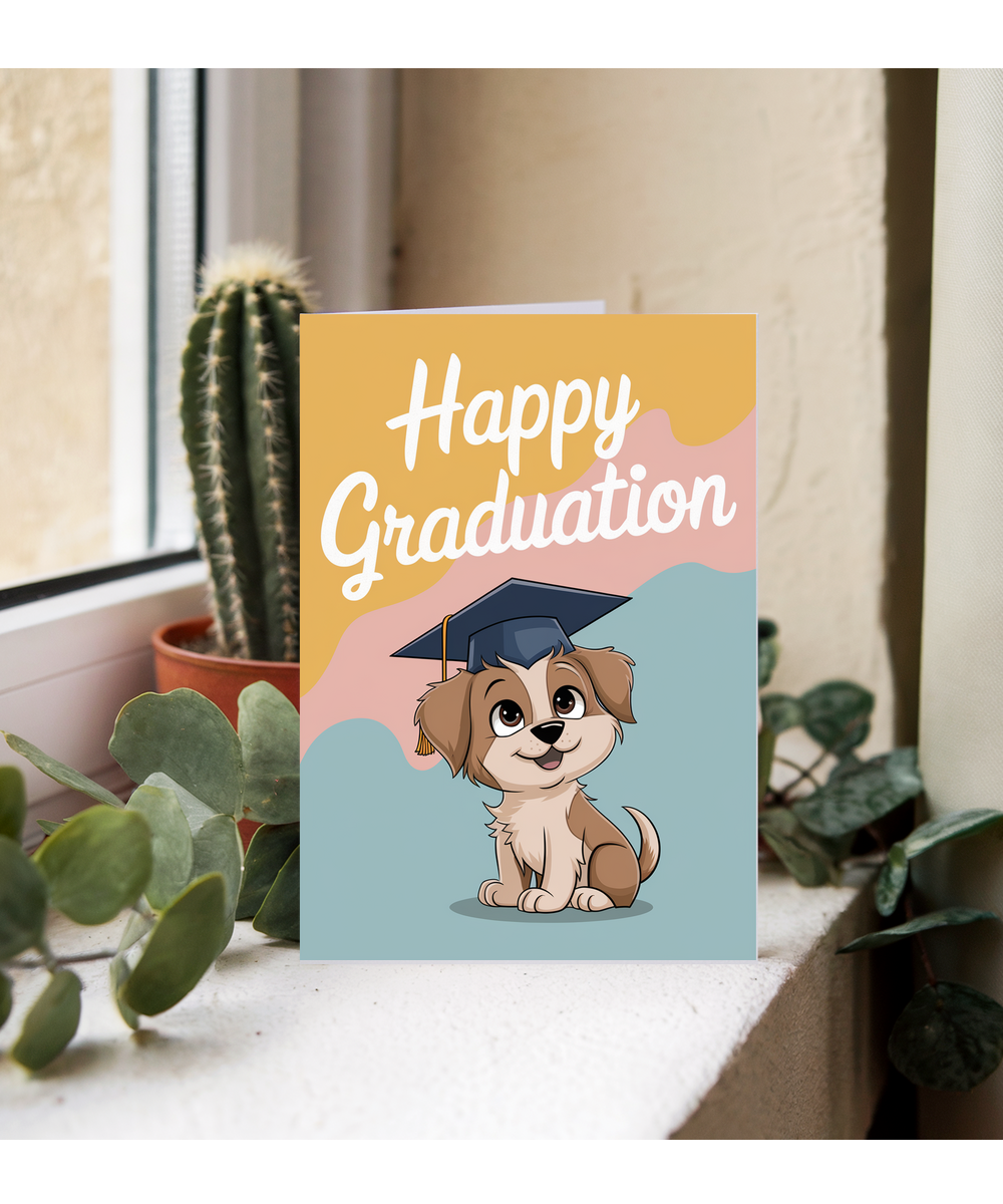 Happy Graduation - Puppy with a Cap