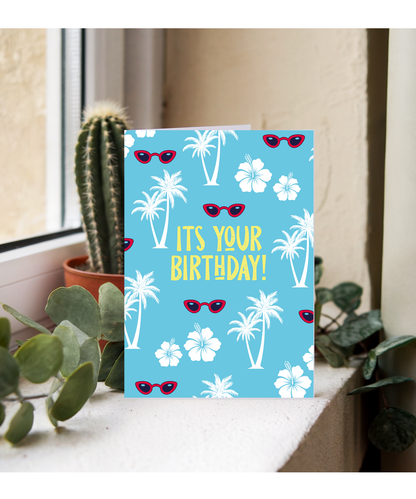 Hawaiian Movie Theme Birthday Card Its Your Birthday Summer Holiday
