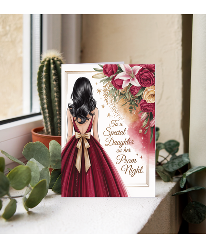 to a special daughter on her prom night red and gold