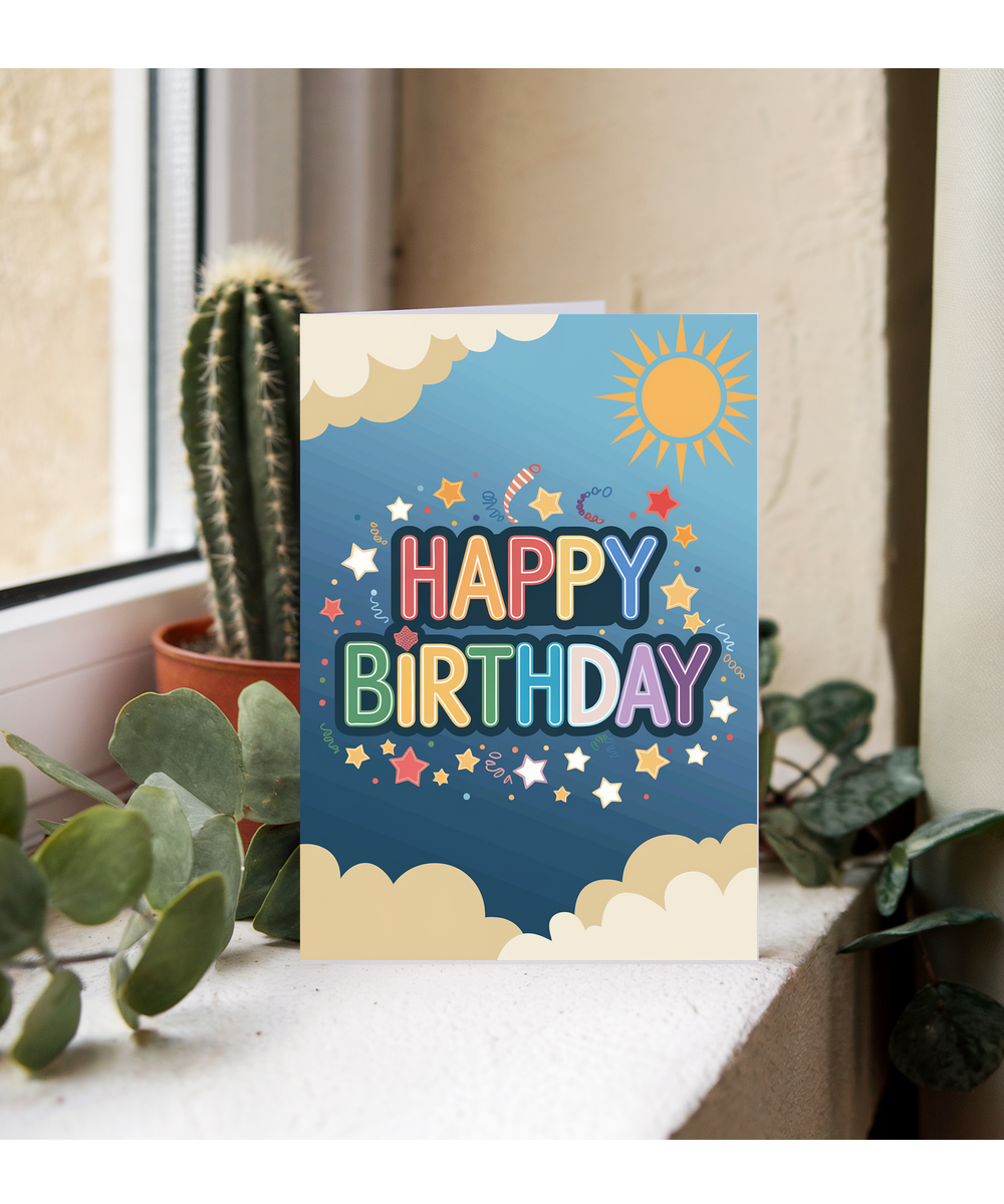 Happy Birthday in Rainbow Letters