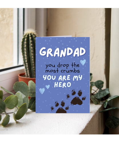 Funny Grandad Birthday Card from the Dog You are My Hero