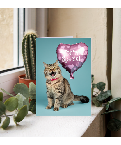 You're Special with Cat with a Heart Balloon