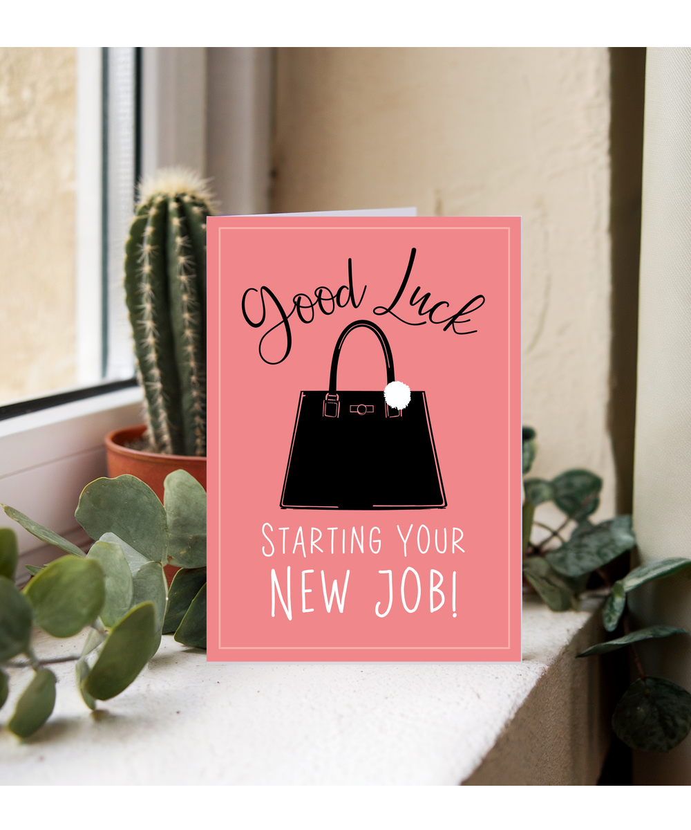 Good Luck Card for Her Starting Your New Job with Corporate Handbag