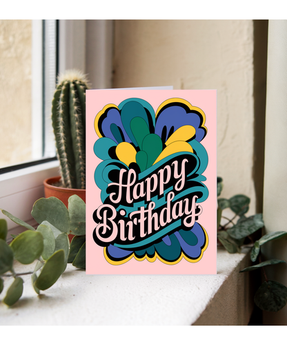 Happy Birthday Card Mural abstract