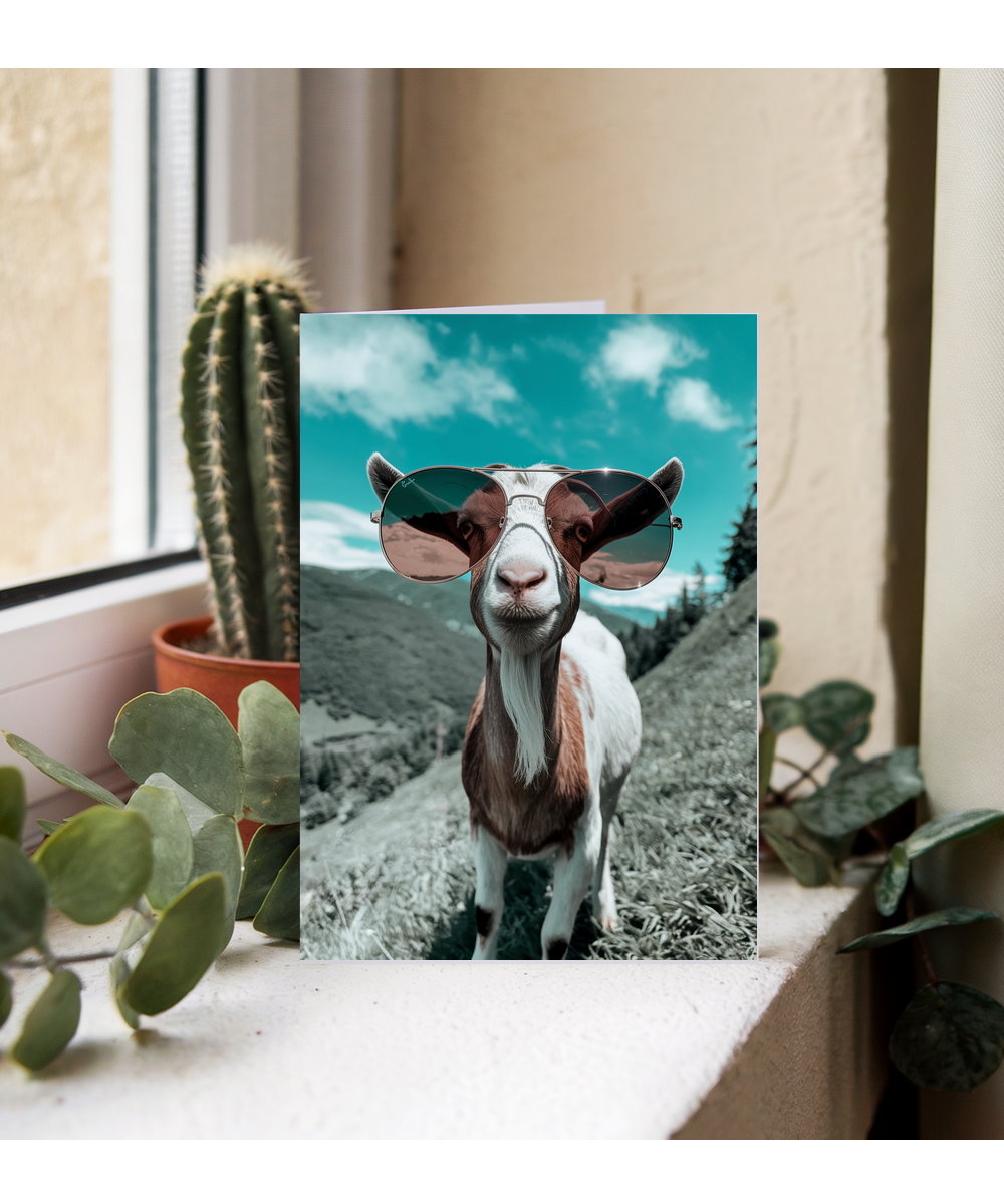 Goat with Oversized Sunglasses