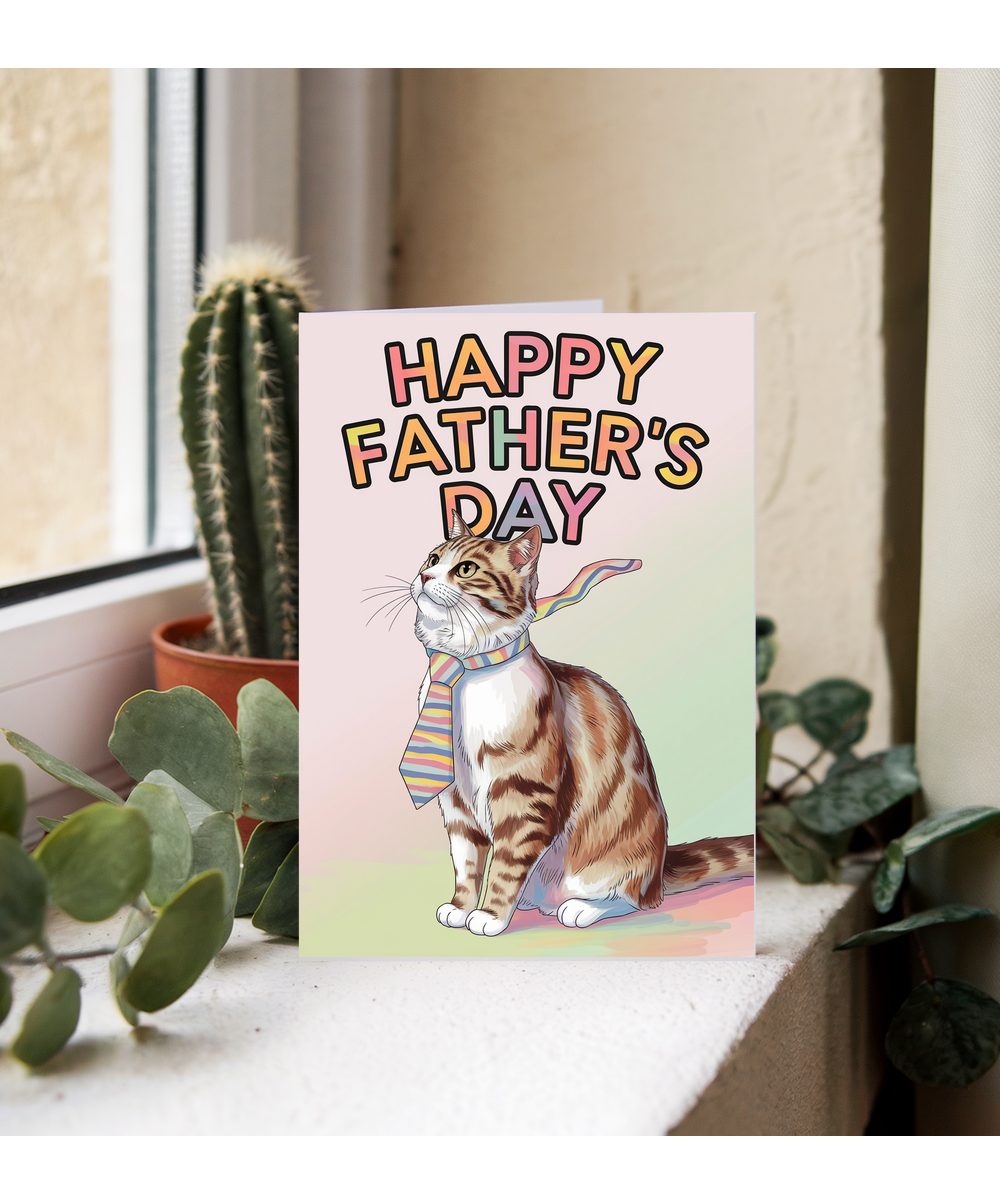 Happy Father's Day - Cat with a Tie