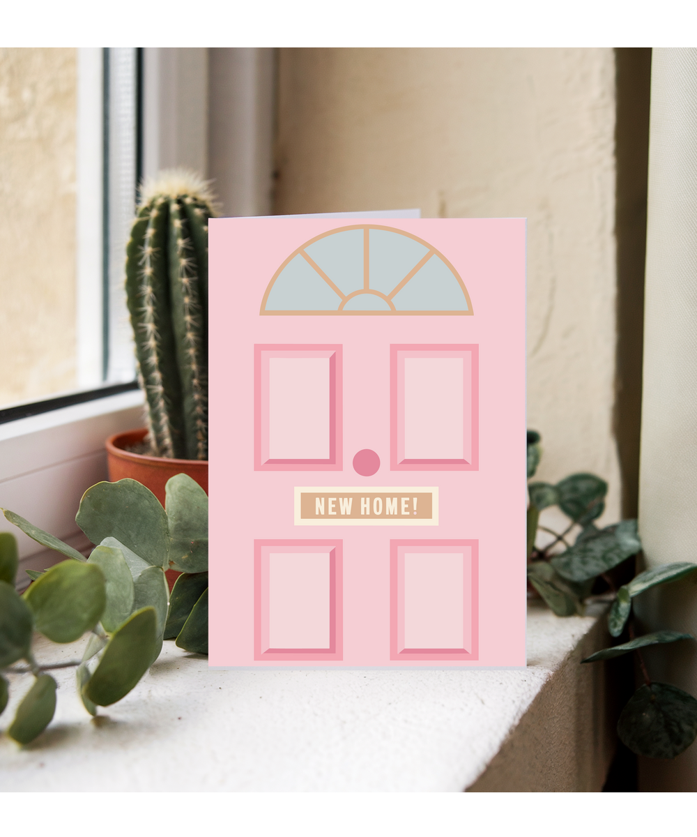 new home pink door