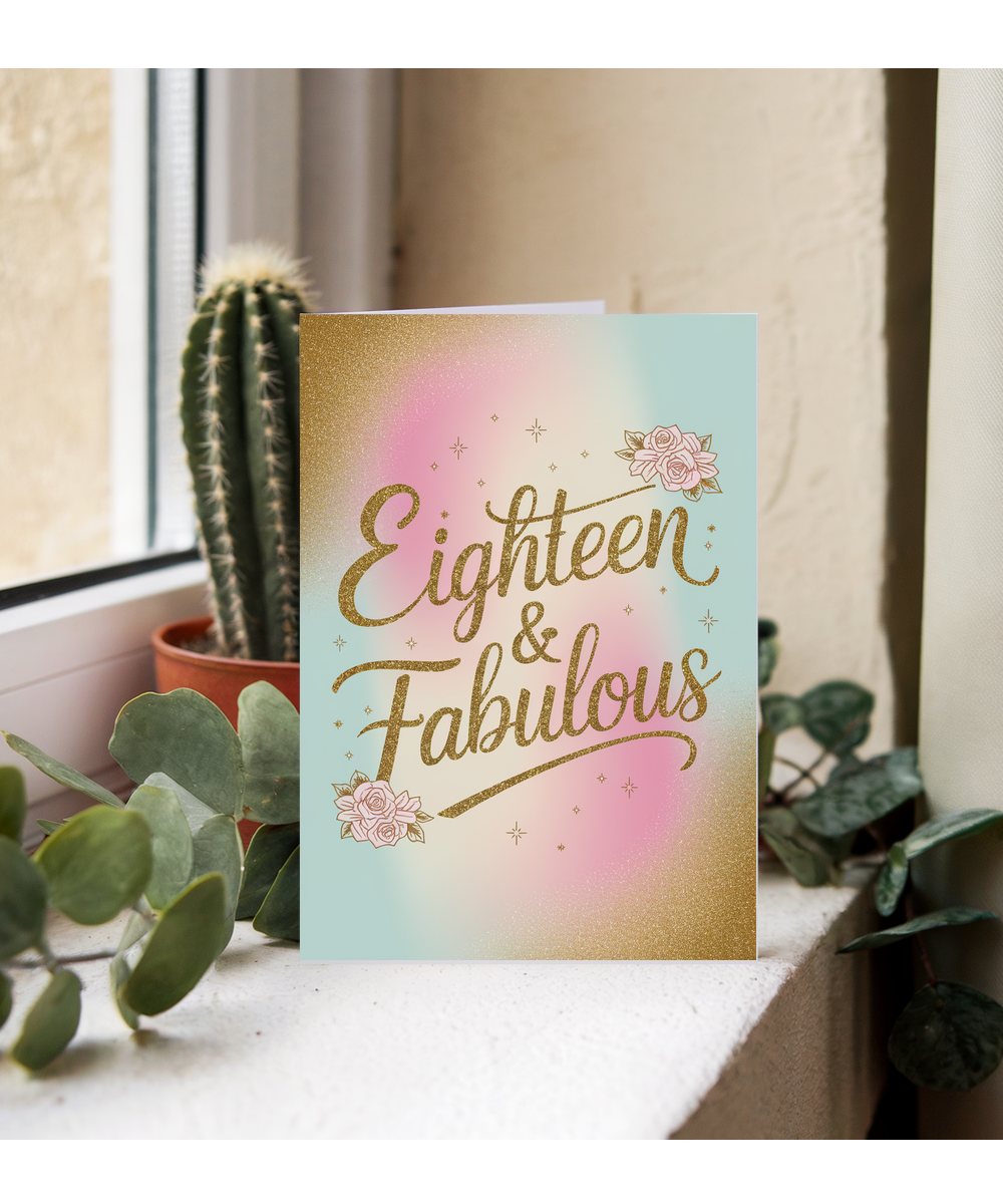 18th Birthday Card for her Eighteen Fabulous