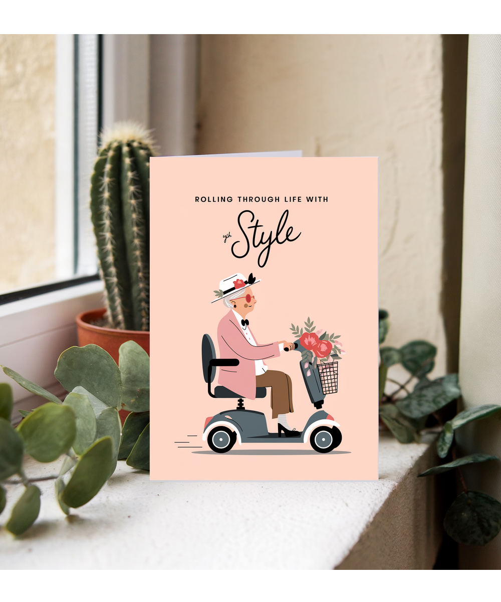 Funny Birthday Card Rolling Through Life with Style