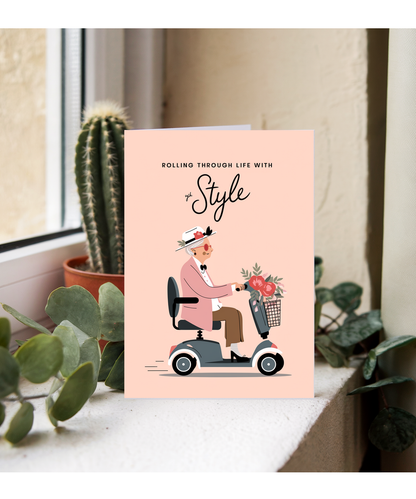 Funny Birthday Card Rolling Through Life with Style
