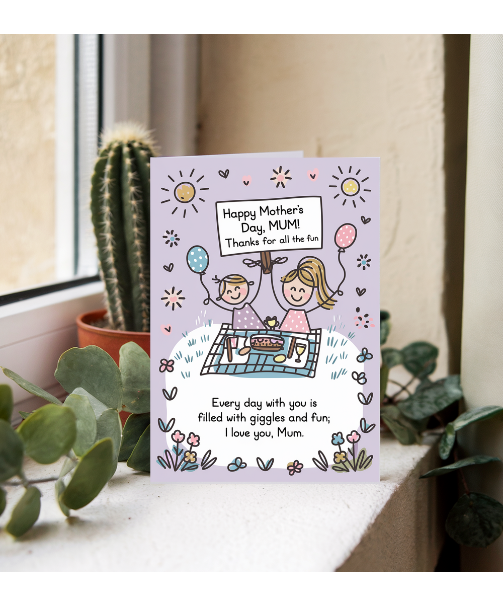 Mother's Day Card Mum Thanks for All the Fun from daughter