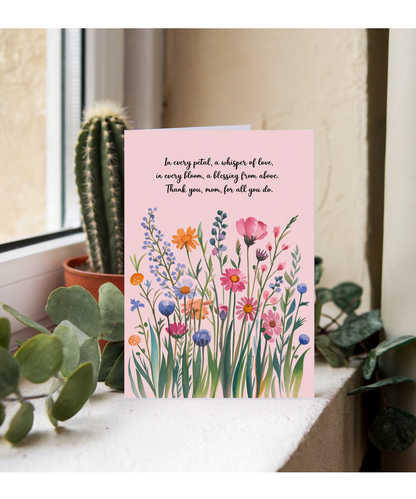 Mothers Day Card Thank you mum Traditional poem
