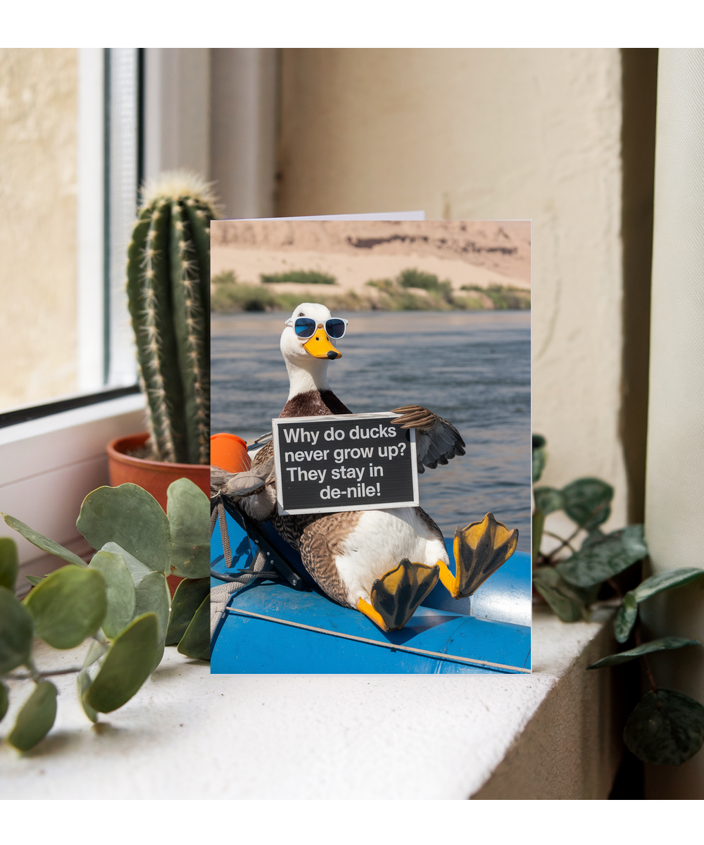 Why do ducks never grow up? They stay in de-nile!