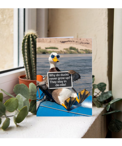 Why do ducks never grow up? They stay in de-nile!