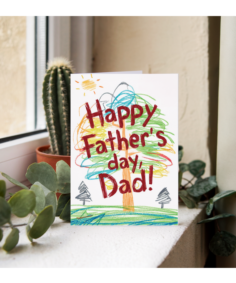 happy father's day dad! children's drawing