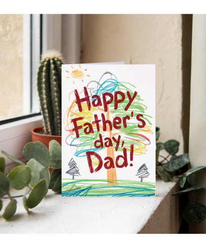happy father's day dad! children's drawing