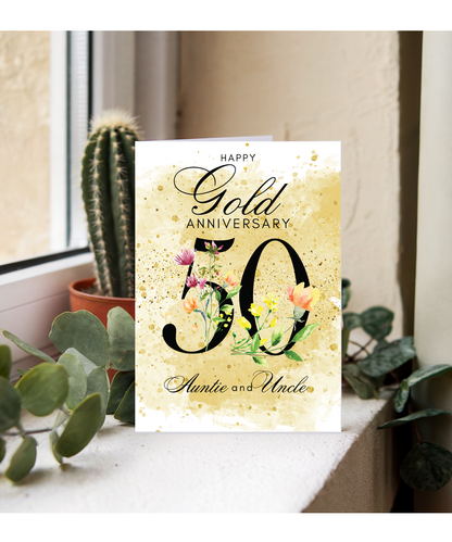 A5 Gold anniversary Auntie and Uncle