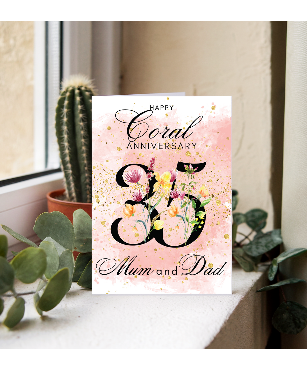 A5 Coral anniversary mum and dad
