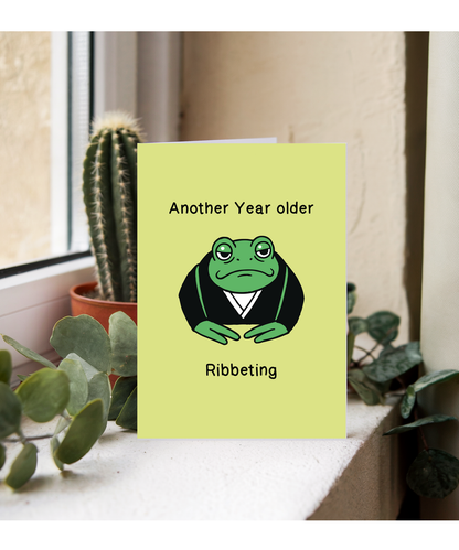 Funny Frog Birthday Card Another Year Older Ribbeting Pun