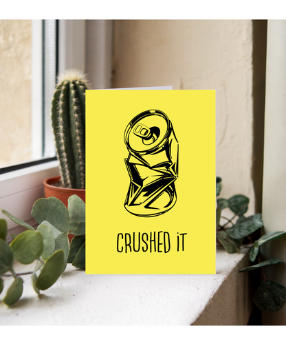 Funny Pun Well Done Card You Crushed It for Passing Exams Drivers Test