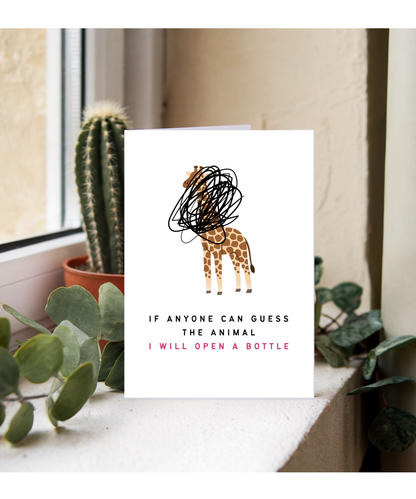 If Anyone Can Guess the Animal I Will Open a Bottle Dad Humour Card