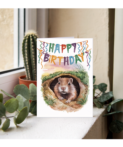Happy Birthday cute gopher watercolour