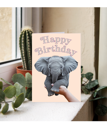 Birthday Card Miniture Elephant cute funny