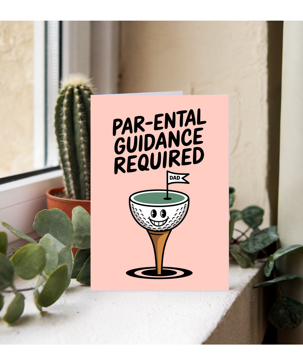 Golf Joke Card birthday fathers day Par-ental Guidance Required