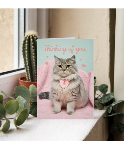 Thinking of You with Cat with a Heart