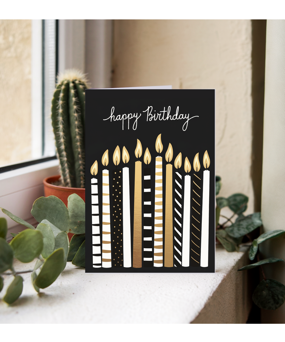 Happy Birthday Gold Candles For Him