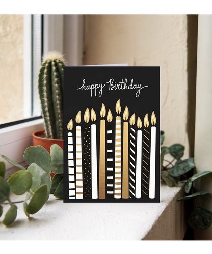 Happy Birthday Gold Candles For Him