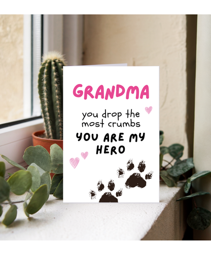 Funny Dog Grandma Birthday Card from the Dog You are My Hero