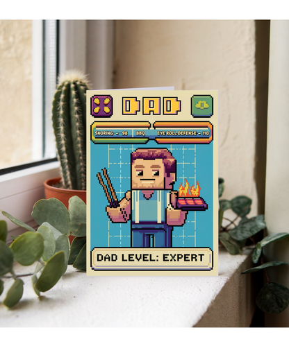Fathers day Pixel game card