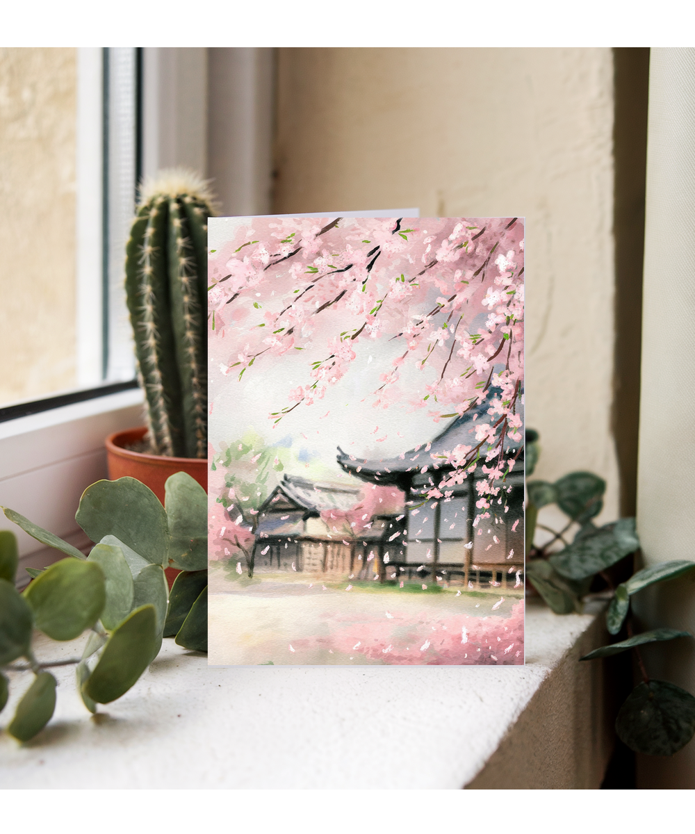 watercolor painting of cherry blossoms in full bloom