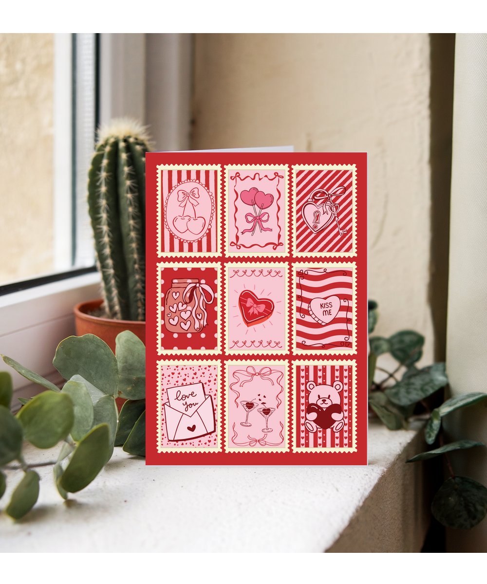 Valentines post stamps