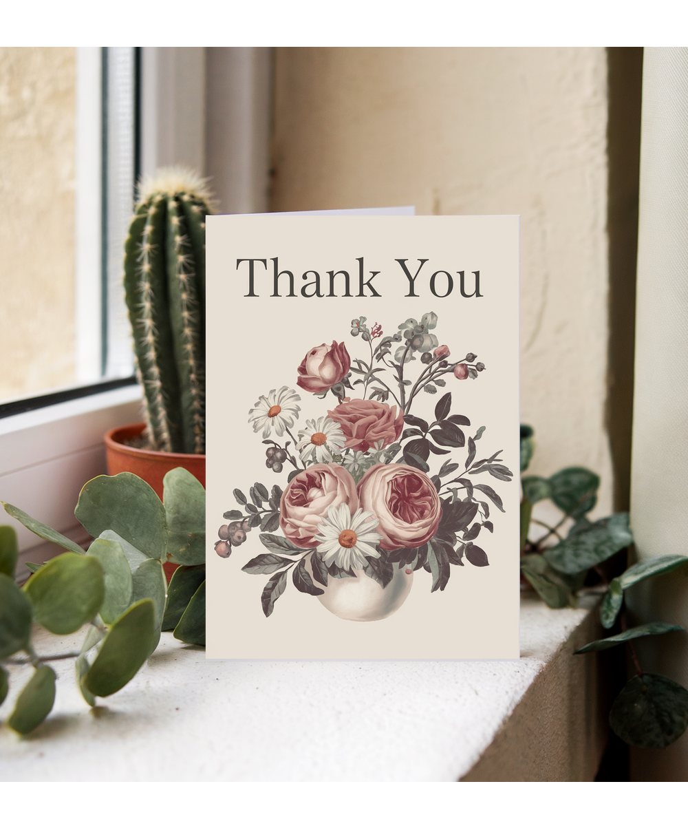 Thank You - Vintage Floral Arrangement