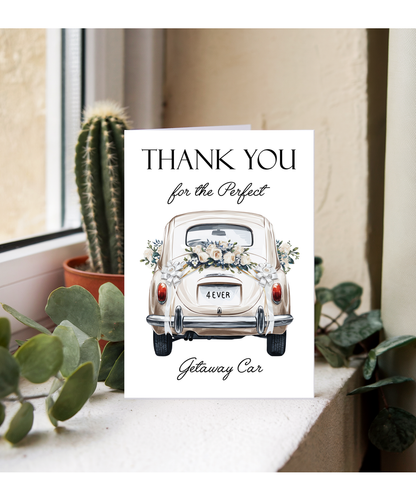 Wedding Thank You Card for the Perfect Getaway Car