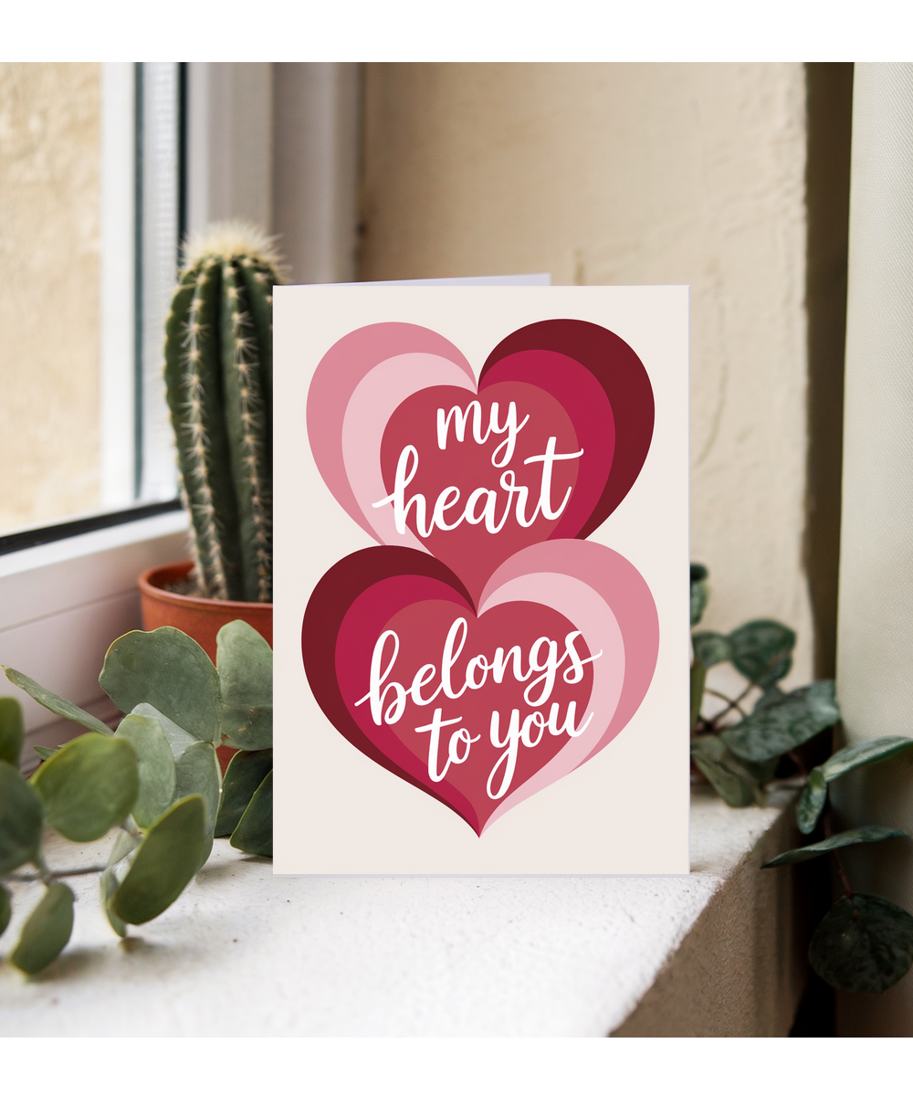 Anniversary Card for husband wife My Heart Belongs to You