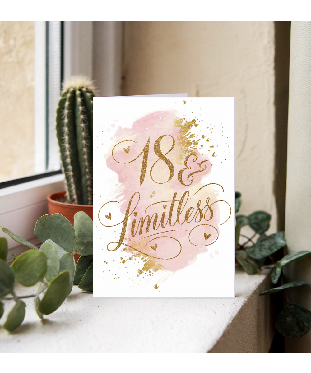 18th Birthday Card Limitless for girl