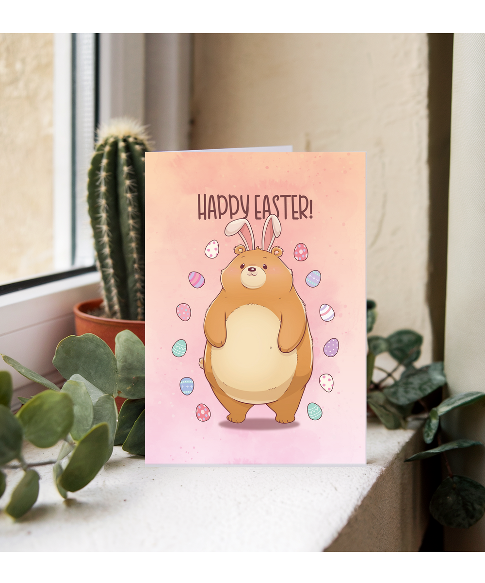 Happy Easter Cute Bear Bunny