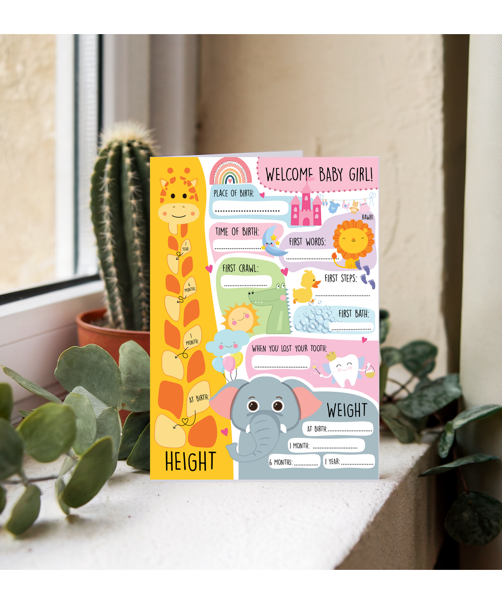 Baby girl's first milestones