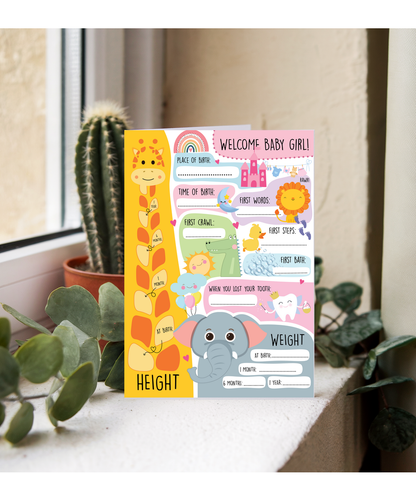 Baby girl's first milestones