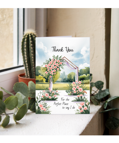 Wedding Ceremony Venue Thank You Card for the Perfect Place to Say I Do