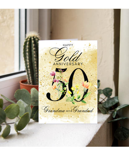 A5 Gold anniversary Grandma and grandad