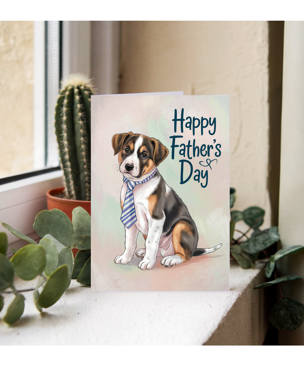 Happy Father's Day - Puppy with a Tie