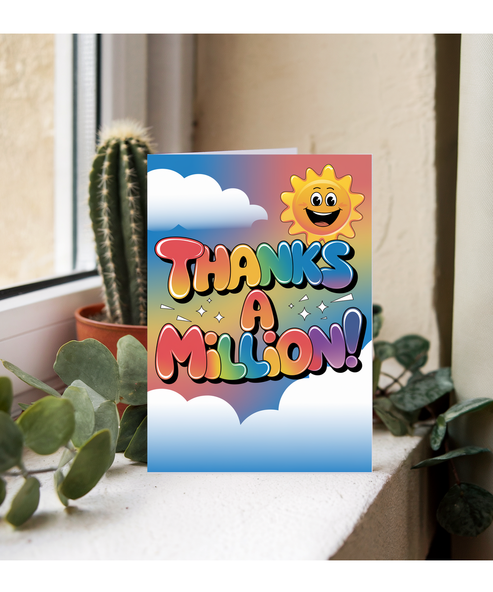 Thanks a Million Card rainbow happy