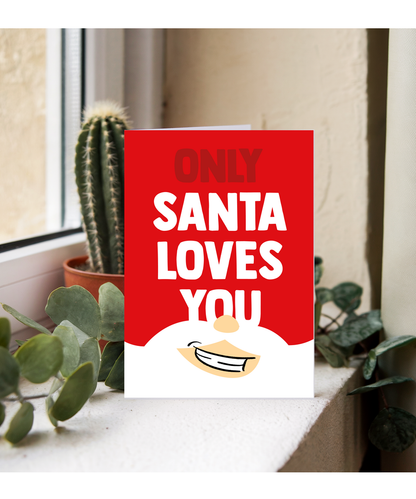Rude Joke Christmas Card for Dad Brother Sister Only Santa Loves You