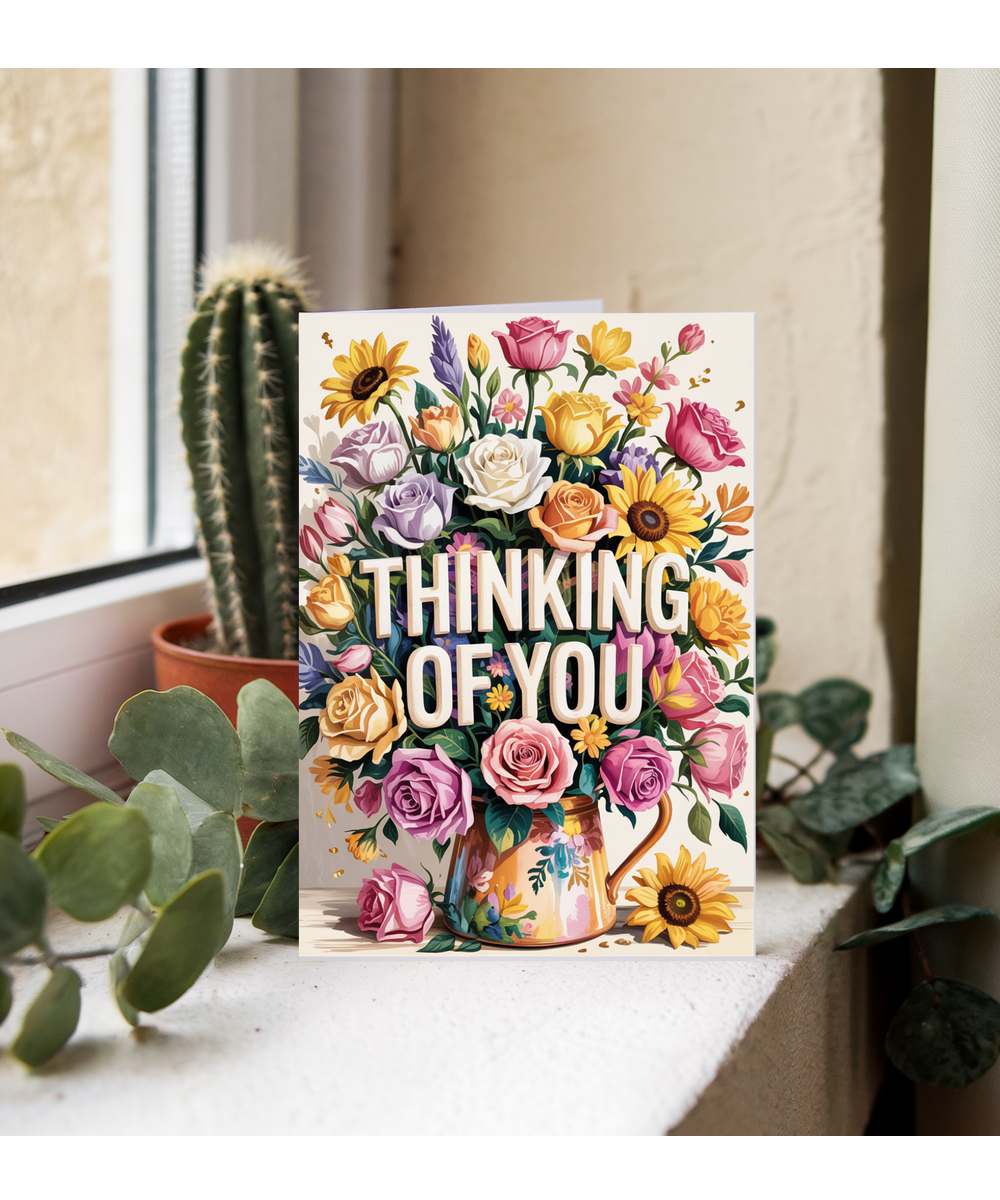 Thinking of You Card with Artistic Bouquet for Loved Ones